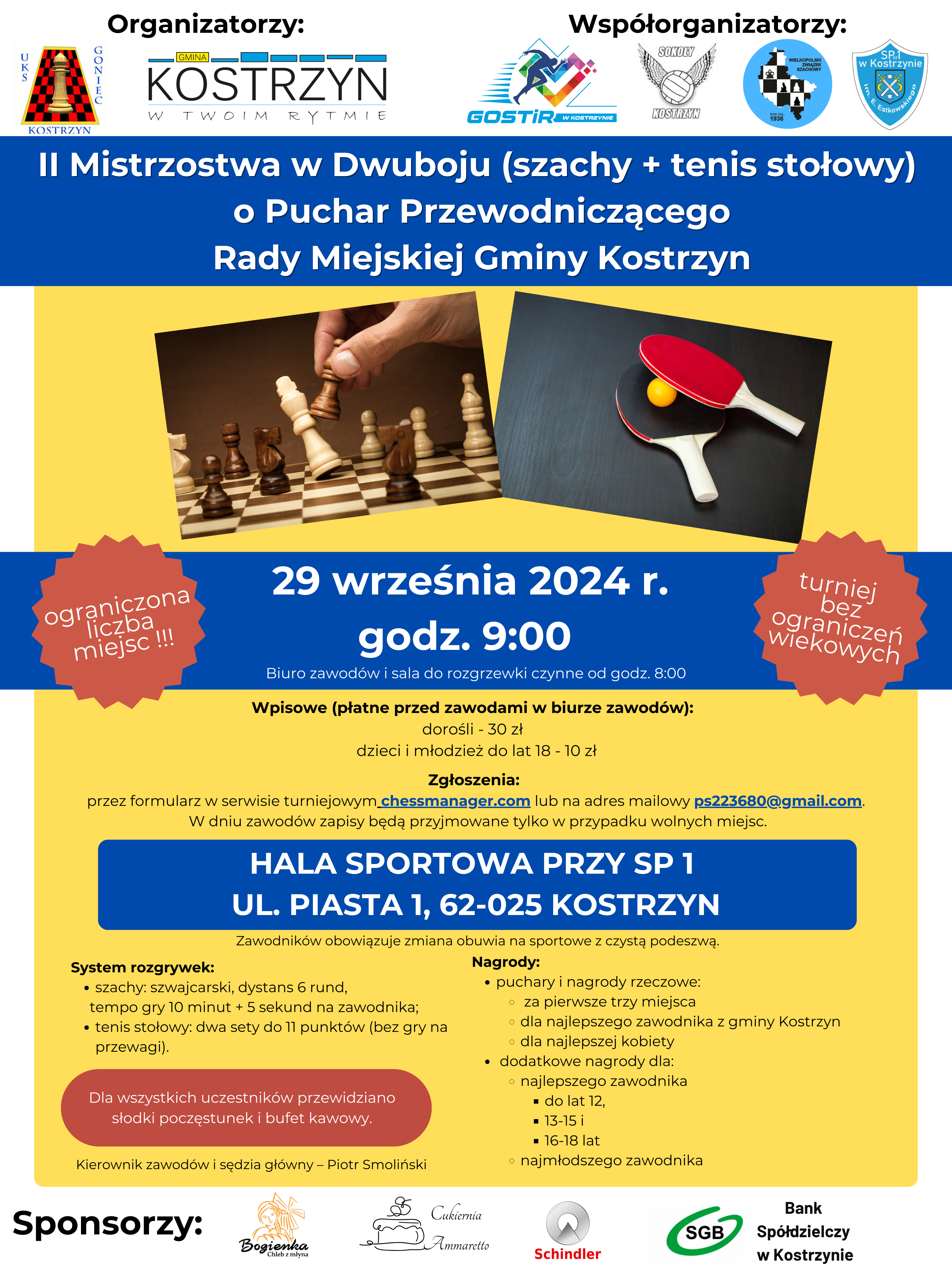 II Mistrzostwa w Dwuboju (szachy + tenis stołowy) o Puchar Przewodniczącego o Puchar Przewodniczącego Rady Miejskiej Gminy Kostrzyn