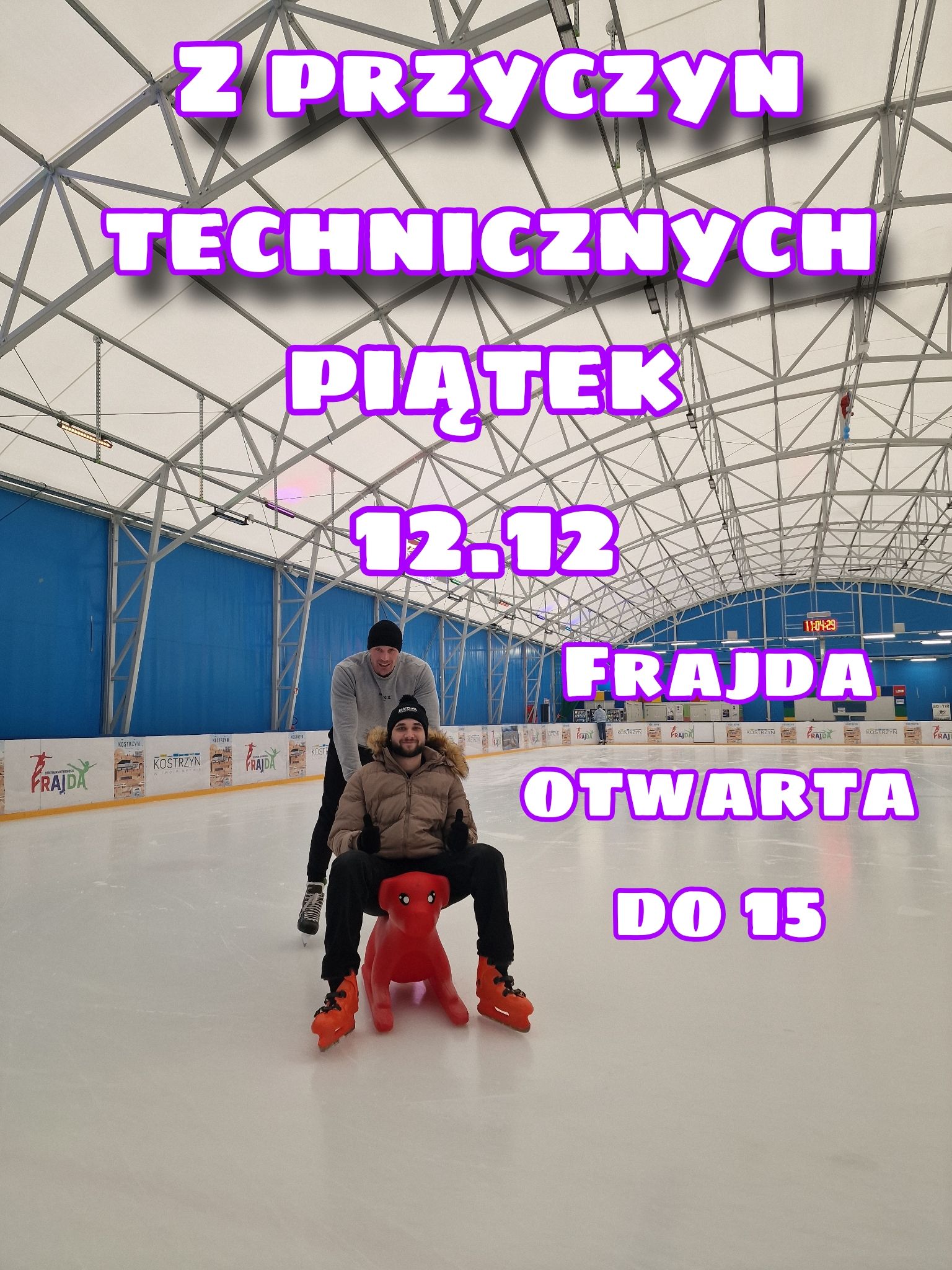 Lodowisko czynne krócej