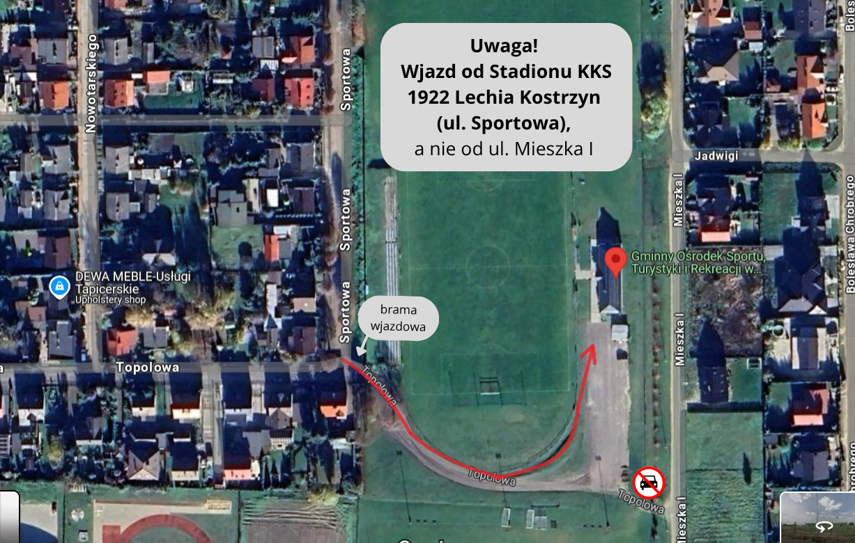 Uwaga! Wjazd od Stadionu