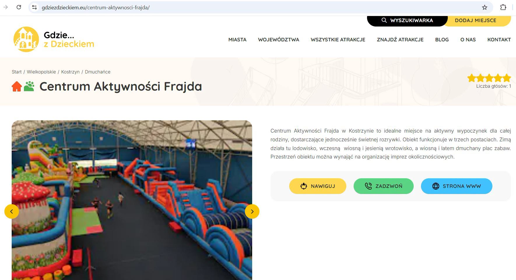 CA Frajda w katalogu miejsc przyjaznych rodzinom