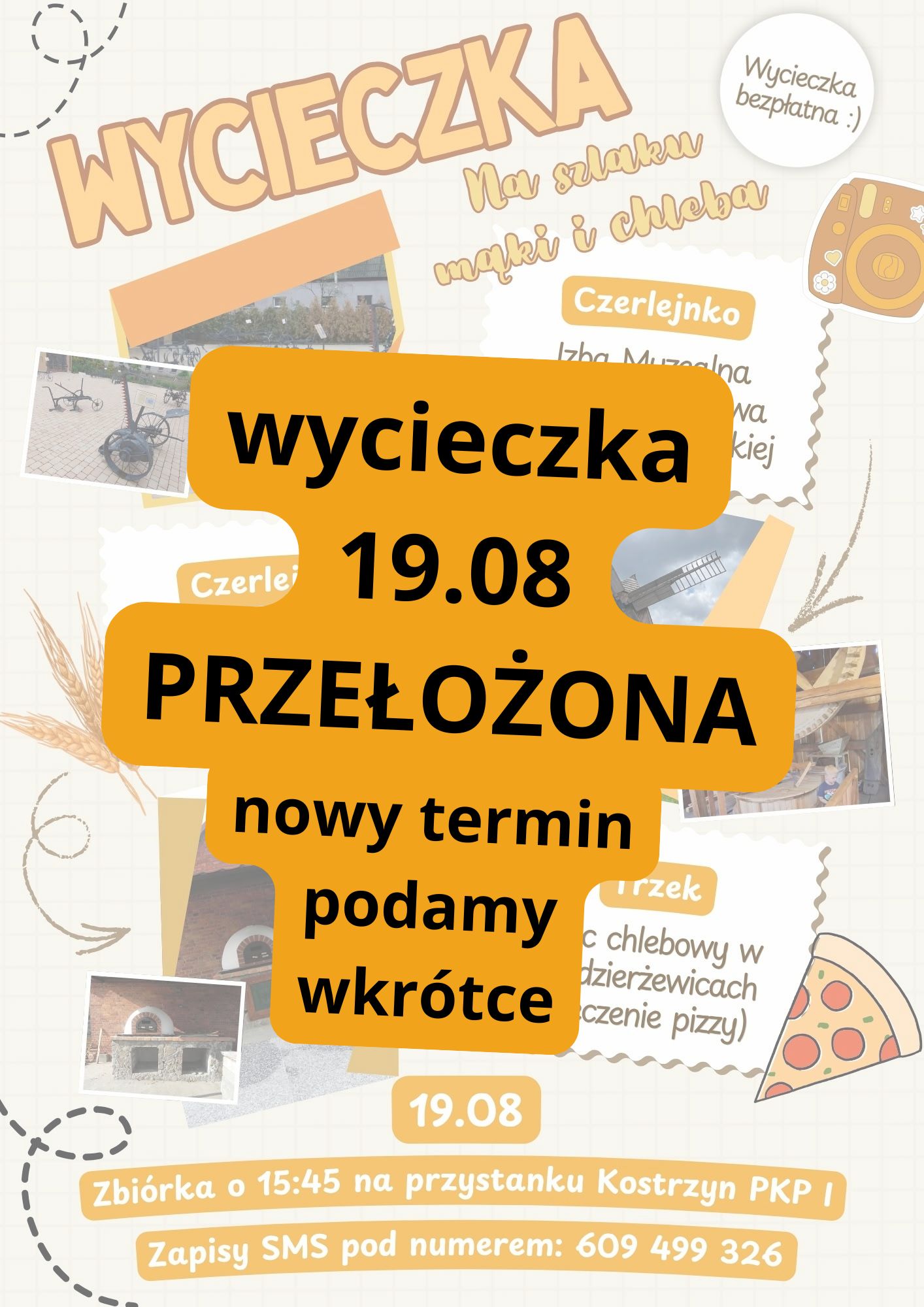 Zmiana terminu wycieczki „Na szlaku mąki i chleba”
