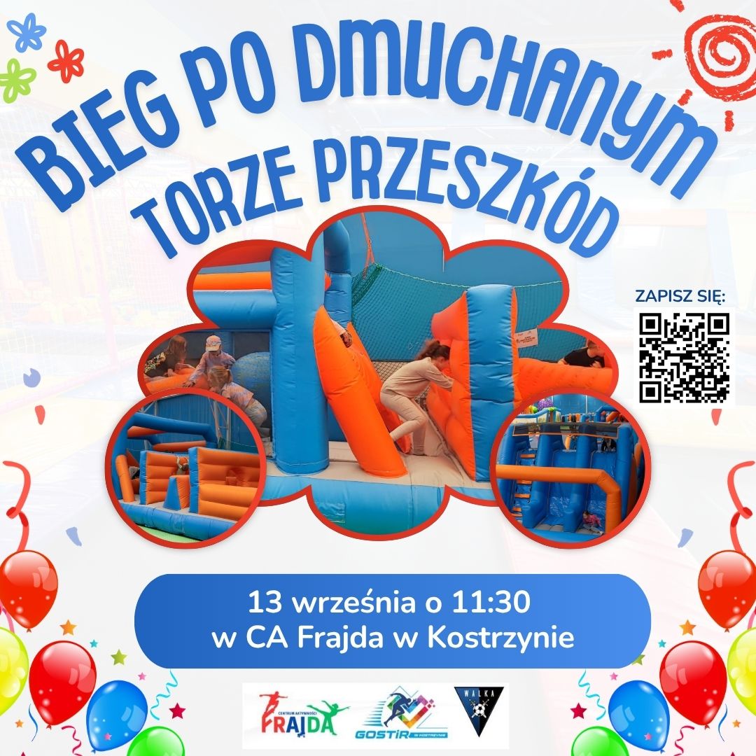 Bieg po dmuchanym torze przeszkód  – Spartakiada Rodzinna Walki Kostrzyn